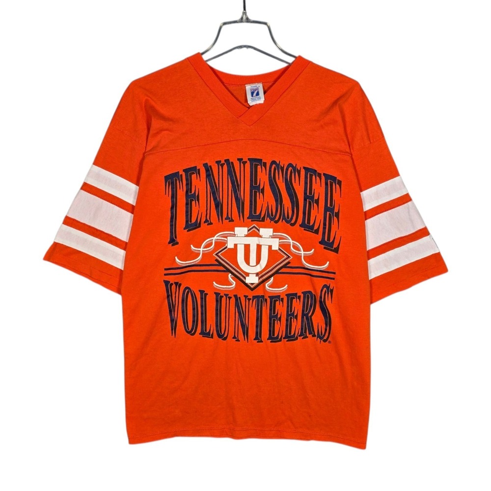 Vintage 90s Tennessee Volunteers T-Shirt Mens XL Logo 7 Football Orange NCAA USA